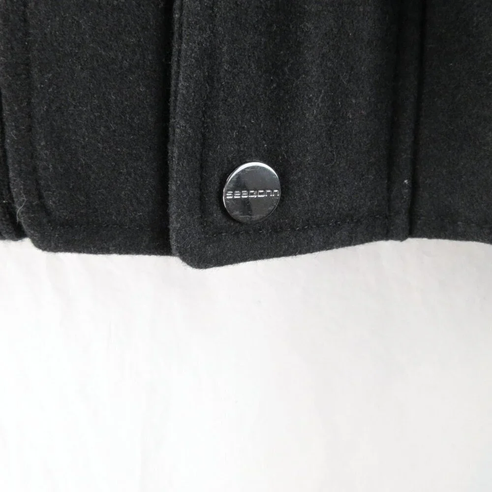 Sean John Wool Blend Field Jacket Winter Coat Size L Black